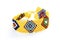 Colorful Woven Beaded Zulu Wrist Band Bracelet on White