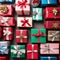 Colorful Wrapped Christmas Gifts with Ribbons on Interesting Backgrounds