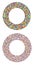 Colorful wreath designs, in two versions