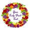 Colorful wreath of fresh fruit