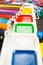 Colorful writing tools for child or student, school concept