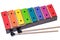 Colorful xylophone isolated on white background.