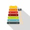 Colorful xylophone toy and sticks icon, flat style