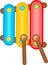 Colorful xylophone on white background