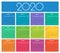 Colorful year 2020 calendar