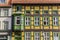 Colorful yellow and green half-timbered house in Wernigerode