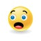 Colorful yellow round emoticon showing astonishment or amazement