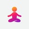 Colorful yoga icon. Instagram gradient. Vector.