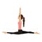 Colorful yoga woman monkey pose crescent