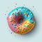 Colorful yummy donut generated AI