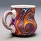 Colorful Zbrush Coffee Cup With Swirl Designs