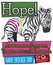 Colorful Zebra with Labels and Precepts Commemorating Rare Disease Day, Vector Illustration