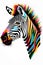 colorful zebra with multiple colors generated by ai
