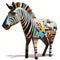 Colorful Zebra Sculpture: A Bold And Abstract 3d Masterpiece