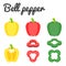 Colorfull bell pepper icon set