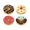 Colorfull Delicious Doughnuts : Chocolate Strawberry Vanilla Plain Cheese