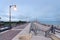 Colorfull embankment in Caorle with lanterns in evening time