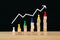 colorfull figures on woodn blocks. concept image of buliding a winning team. human resources and management.