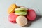 Colorfull macaroons heap