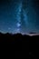 colorfull night landscape wtih star sky. astrophotography in Alps mountains