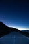 colorfull night landscape wtih star sky. astrophotography in Alps mountains