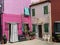 Colorfull painted front houses and Front yard at Brurano Island, Venice