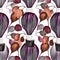 Colorfull  pink purple coffee purple hot air baloon seamless pattern