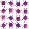 Colorfull seamless pattern with cute monsters