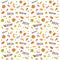 Colorfull seamless pattern with different nuts and seeds.