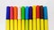 Colorfull sketch pens or markers on white isolated background