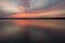 Colorfull sunset over Necko lake, Masuria, Poland.