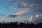 Colorfully clouds at sunset on a blue sky