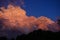 Colorfully clouds at sunset seen from the hill