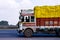 Colorfully decorated Indian truck near Jaipur, India