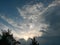 Colorfully stormy clouds at sunset