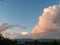 Colorfully stormy clouds at sunset