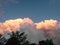 Colorfully stormy clouds at sunset