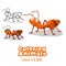 Coloring animals ants vector cartoon for kids