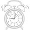 Coloring, black and white. Alarm clock vector illustration