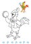 Coloring book animal dancers 2 - rooster