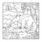 Coloring book (anteater), colorless illustration (letter A)