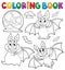 Coloring book bats theme collection 1