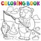 Coloring book bear fisherman theme 1