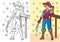 Coloring Book Of Boy In Pirate Costume