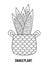 Coloring book. Cartoon collection of Houseplants, Snake plant