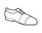 Coloring book, cartoon shoe collection. Lace-up men shoe