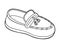 Coloring book, cartoon shoe collection. Moccasin