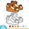 Coloring book, cartoon shoe collection. Wedge-heeled sandals