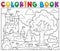 Coloring book castle and tree