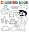 Coloring book chef theme 3